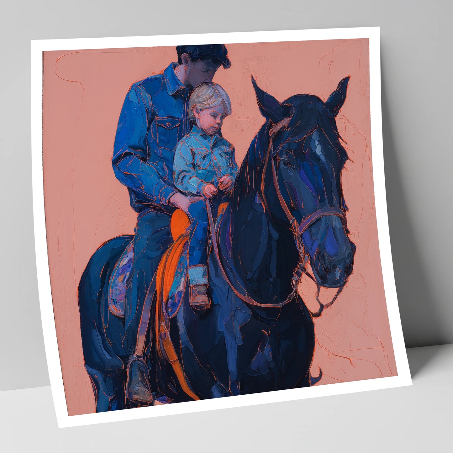 Safe in the Saddle horse & rider art print