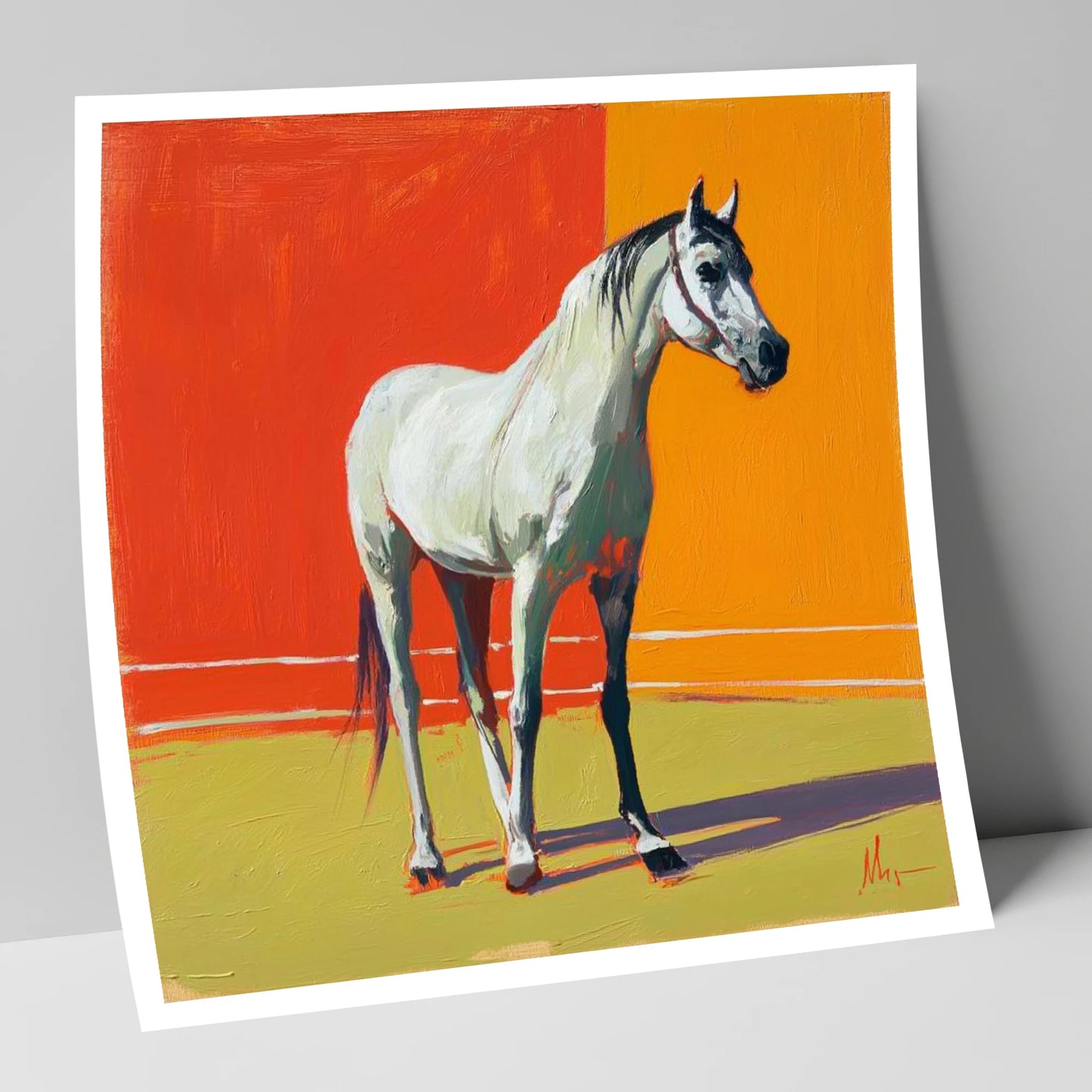 Radiance In Grey horse breed art print