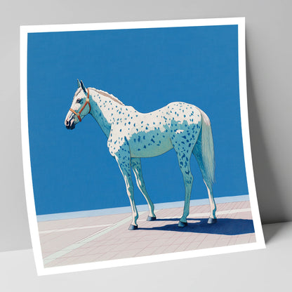 Appaloosa in Cerulean horse breed art print