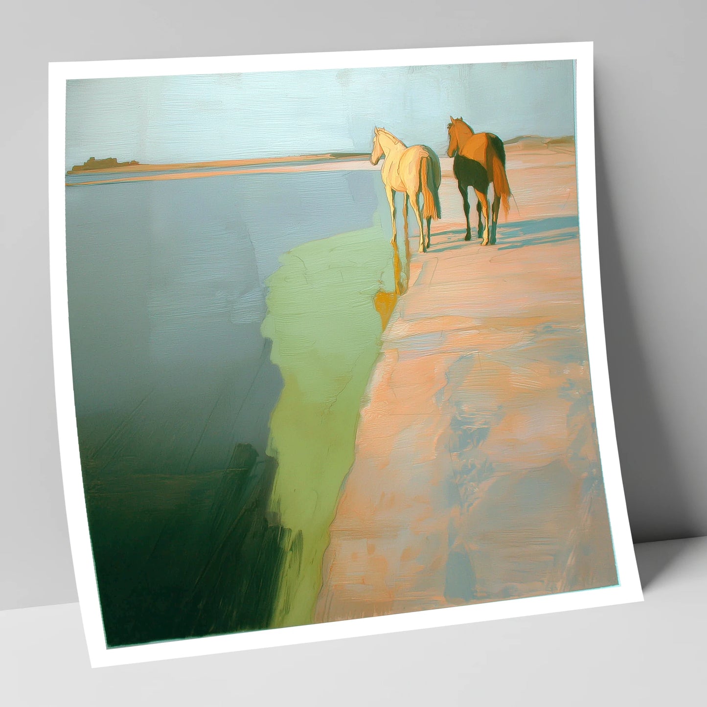 Shoreline Companions horse landscape art print