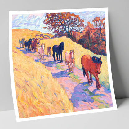 Homeward Bound Herd horse landscape art print
