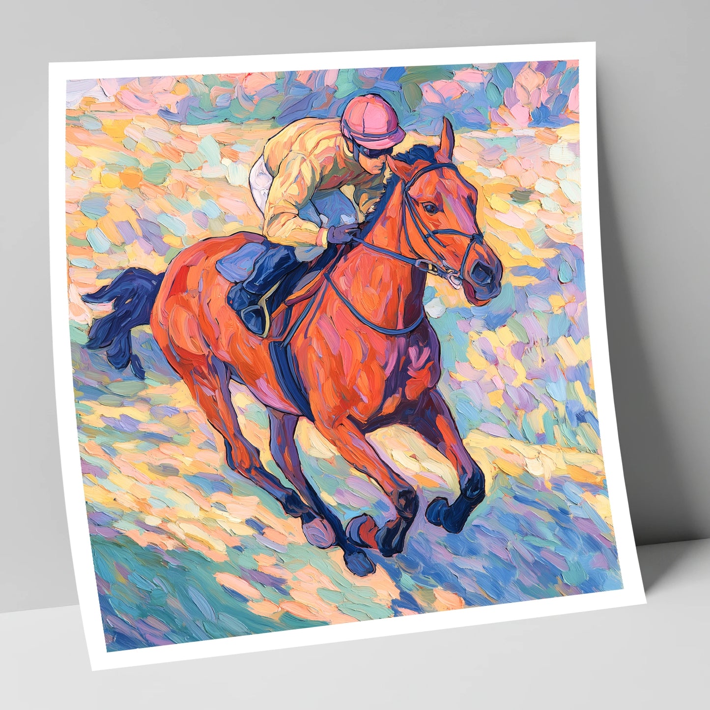 Vibrant Final Furlong racing horse art print