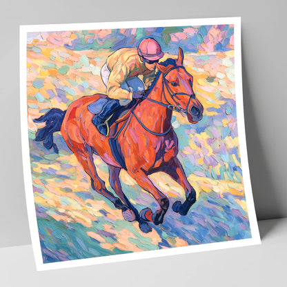 Vibrant Final Furlong racing horse art print
