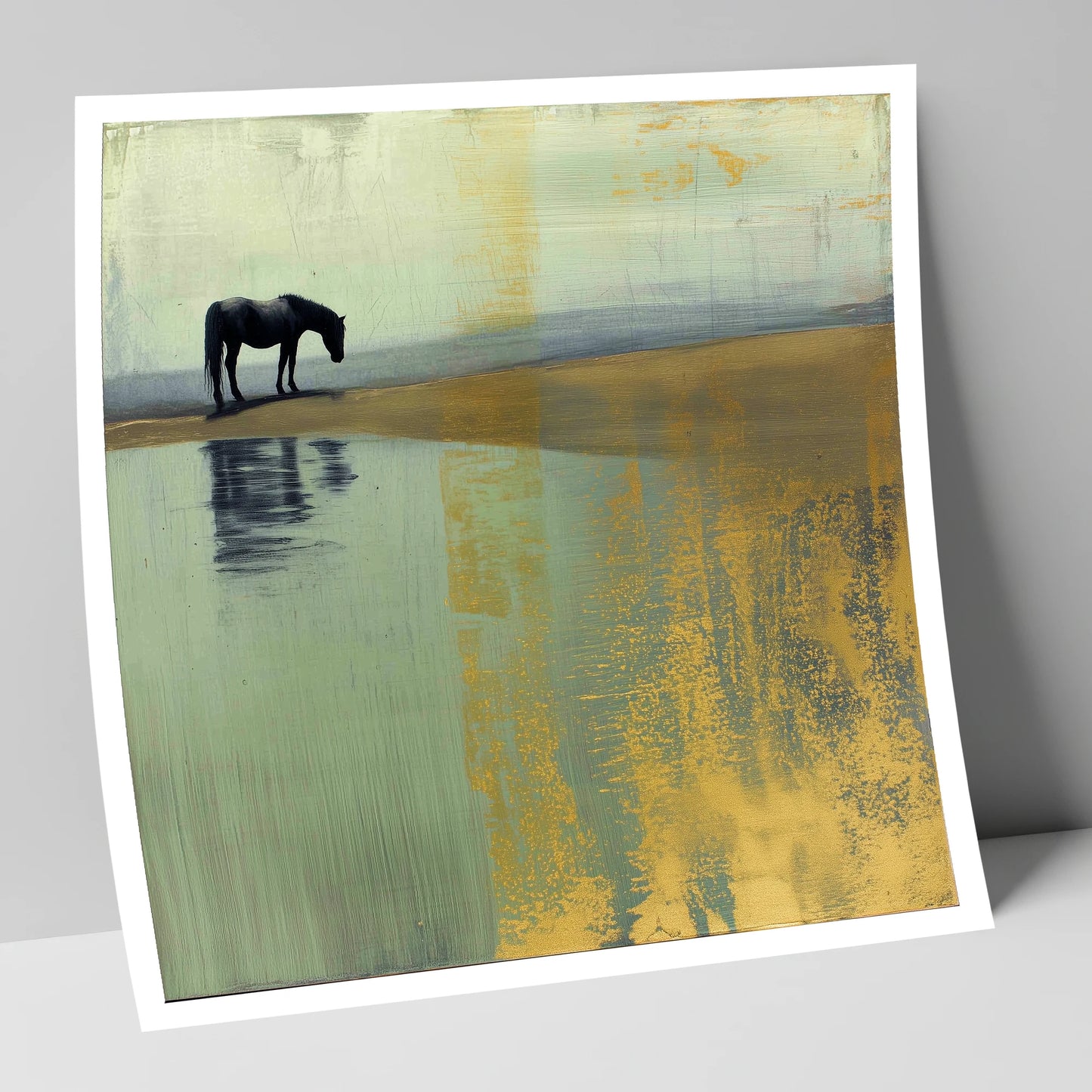 Gilded Solitude horse landscape art print