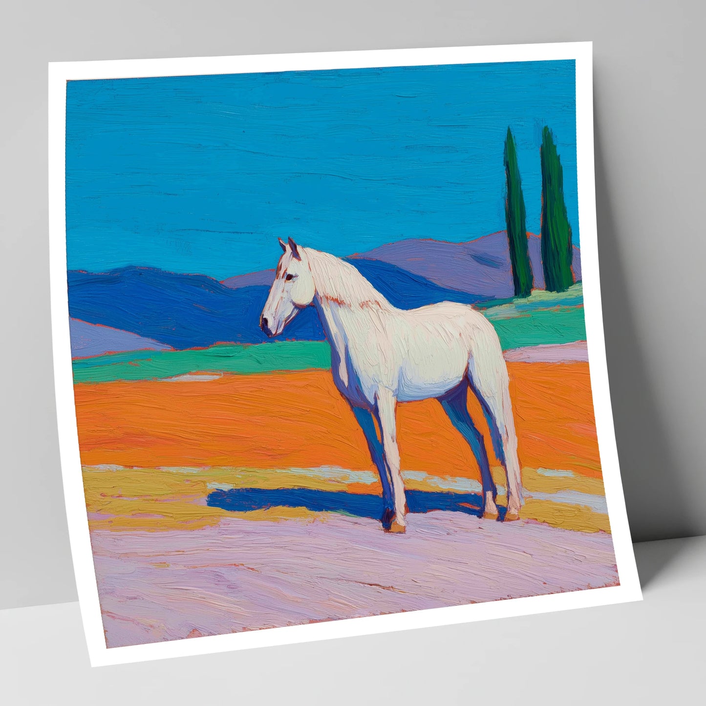 Radiant White Equine horse breed art print