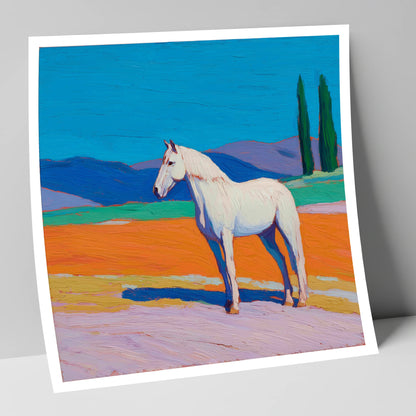 Radiant White Equine horse breed art print