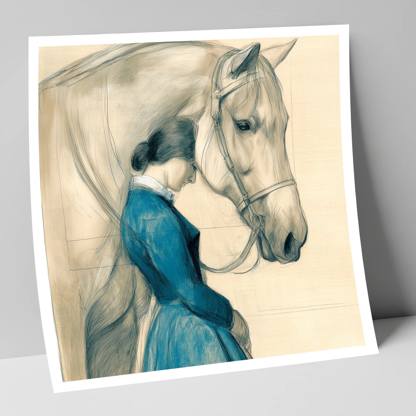 Solace in Stillness horse & rider art print