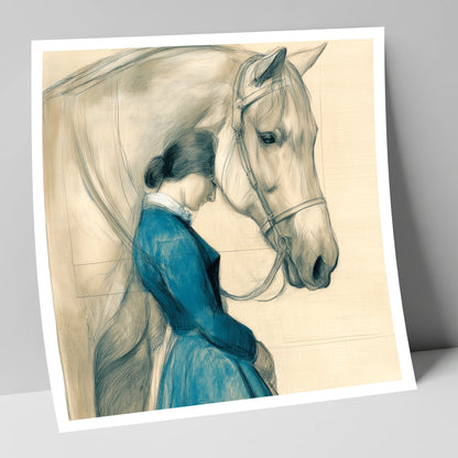 Solace in Stillness horse & rider art print