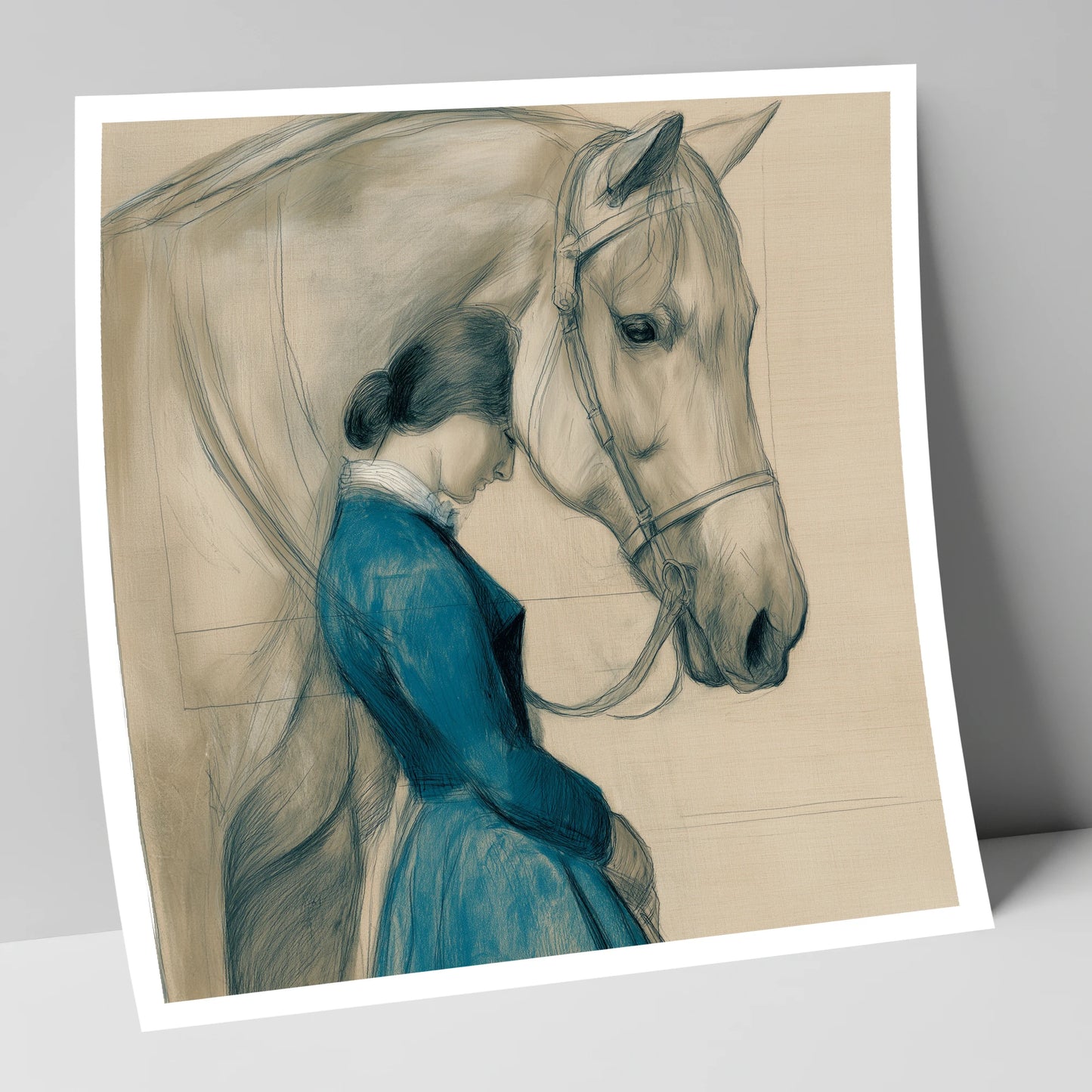 Solace in Stillness horse & rider art print