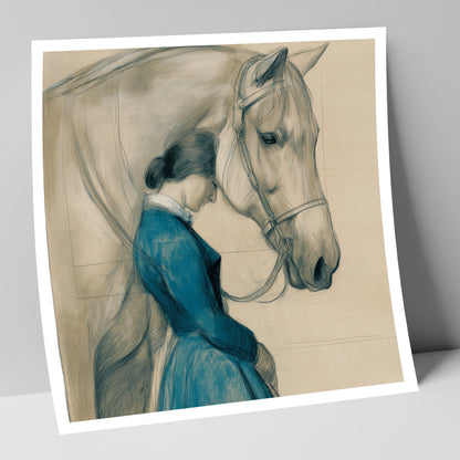 Solace in Stillness horse & rider art print