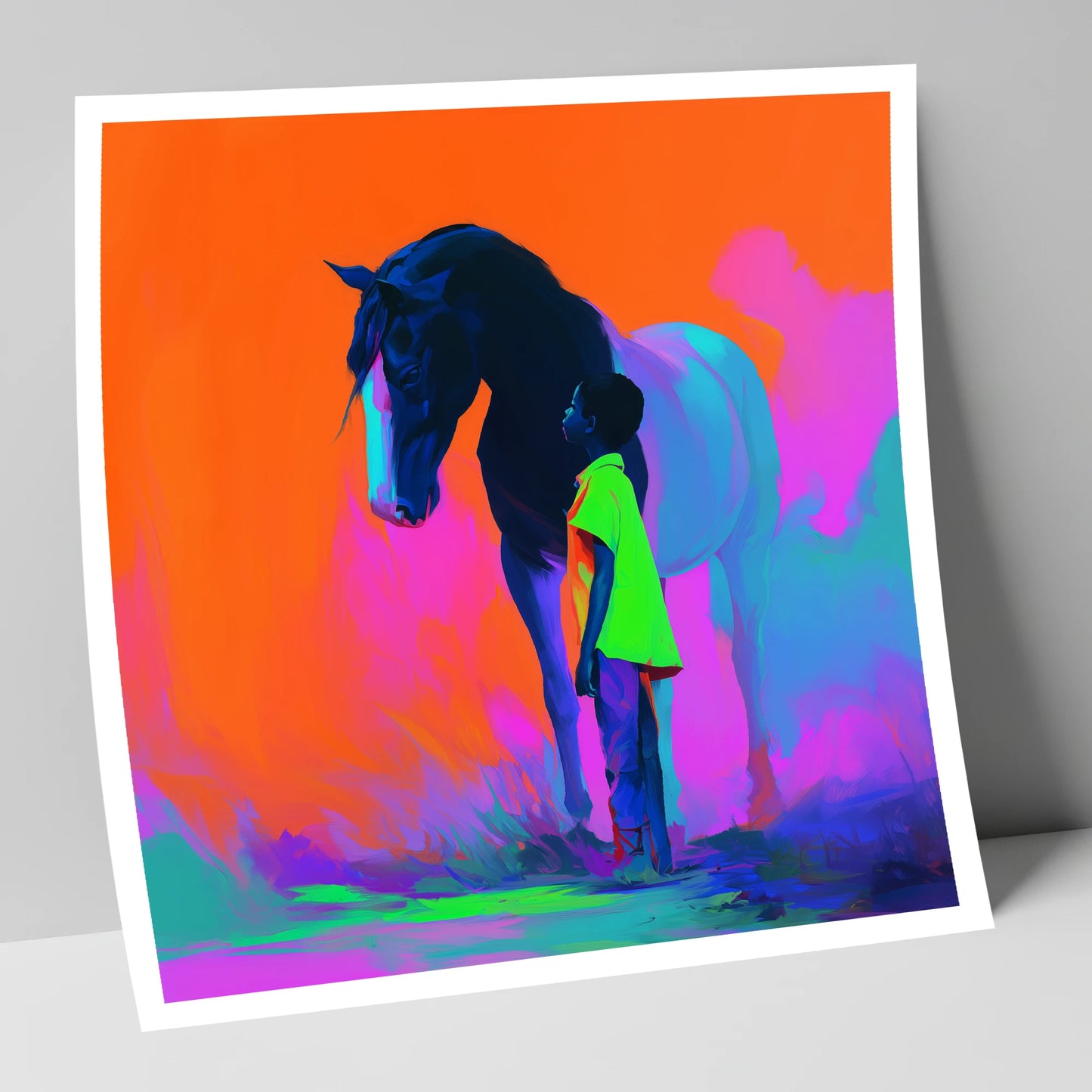 Electric Bond horse & rider art print