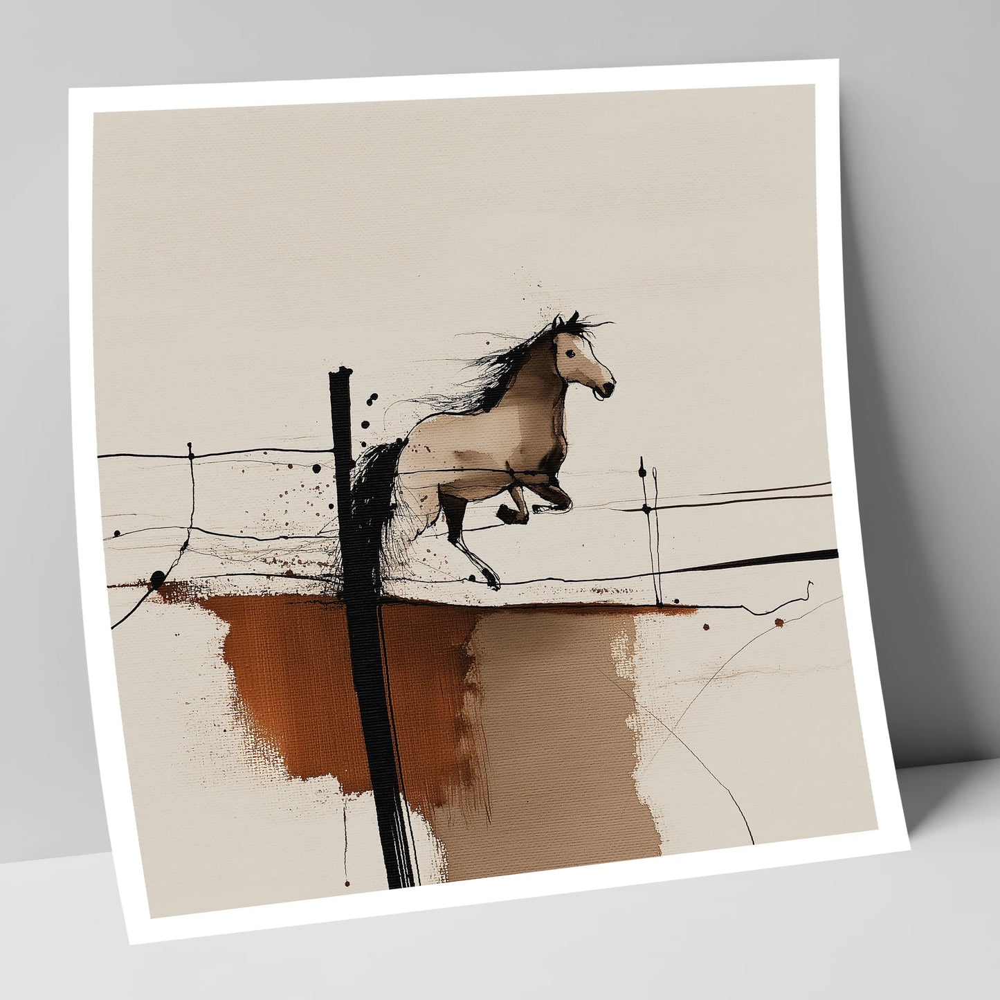 Clearing the Boundary show jumping horse art print