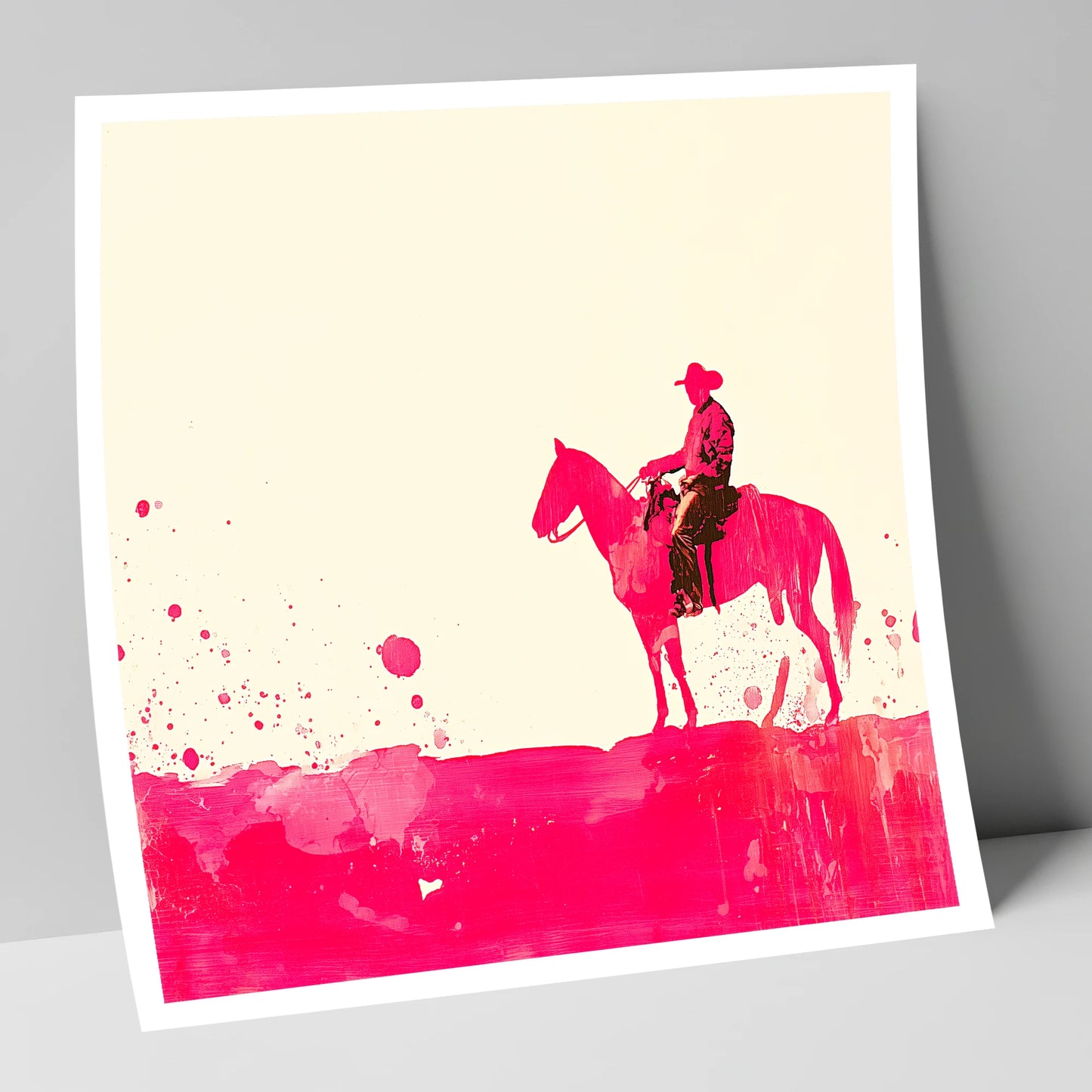 Vivid Western Silhouette western horse art print