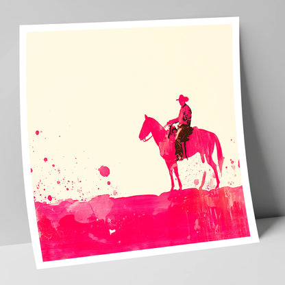 Vivid Western Silhouette western horse art print
