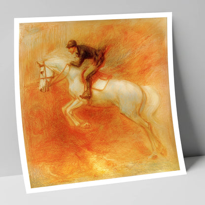 Terracotta Flight show jumping horse art print