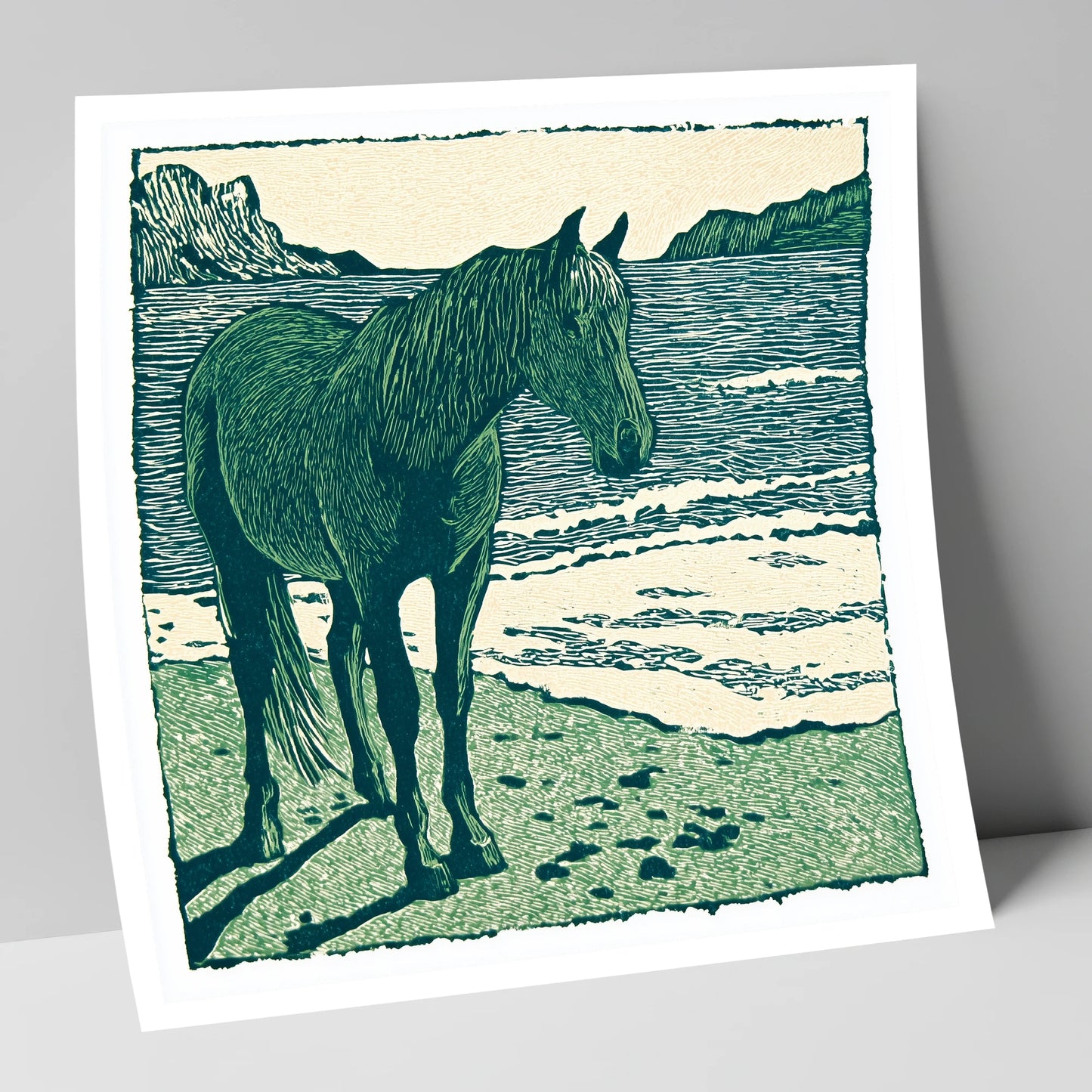 Shoreline Solitude horse landscape art print