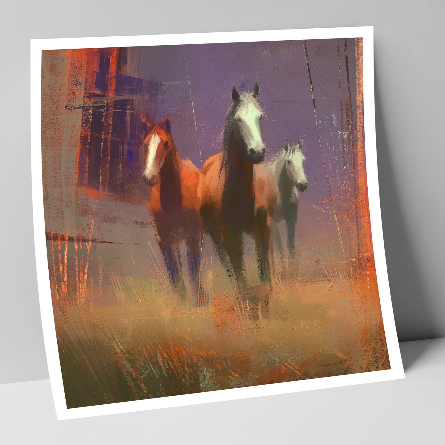 Haze and Embers wild horses art print