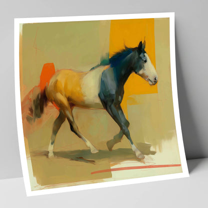 Vivid Abstract Stride horse portrait art print