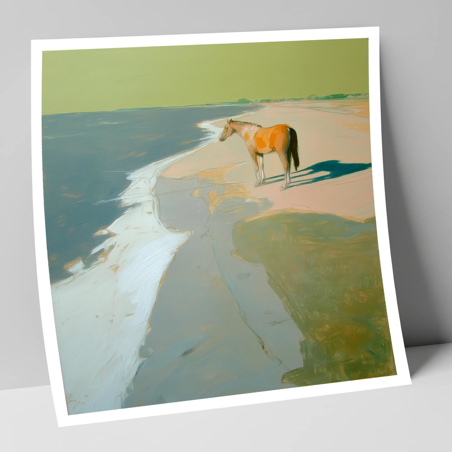 Shoreline Solitude horse landscape art print