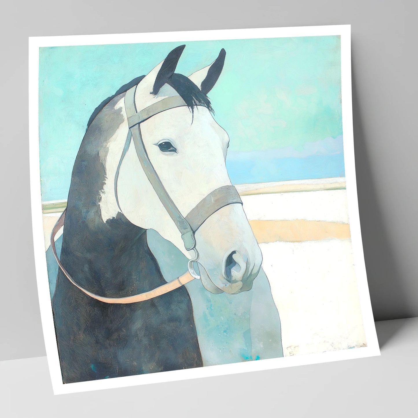 Modern Working Grey working horse art print