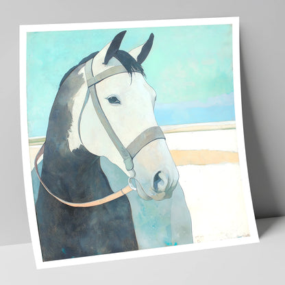Modern Working Grey working horse art print