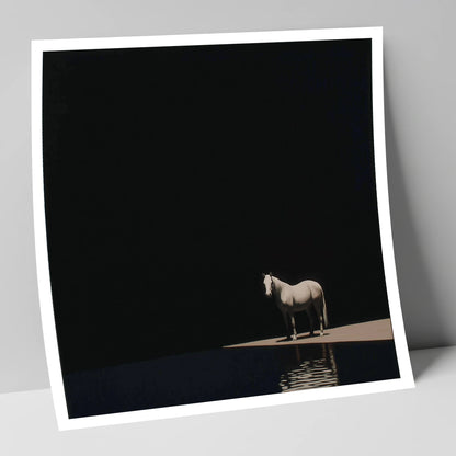 The Luminous Grey horse portrait art print