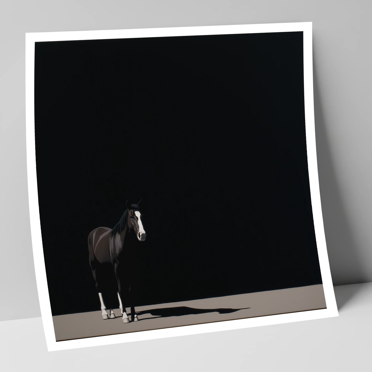 Solitary in Shadow horse portrait art print
