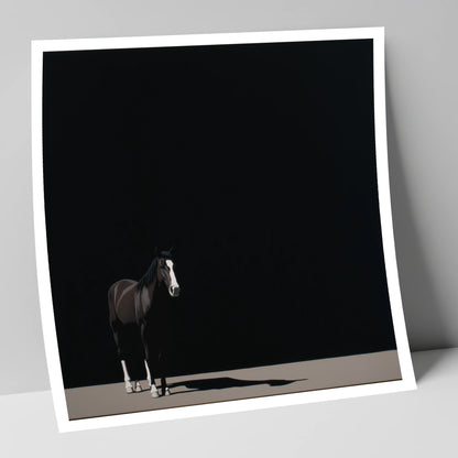 Solitary in Shadow horse portrait art print