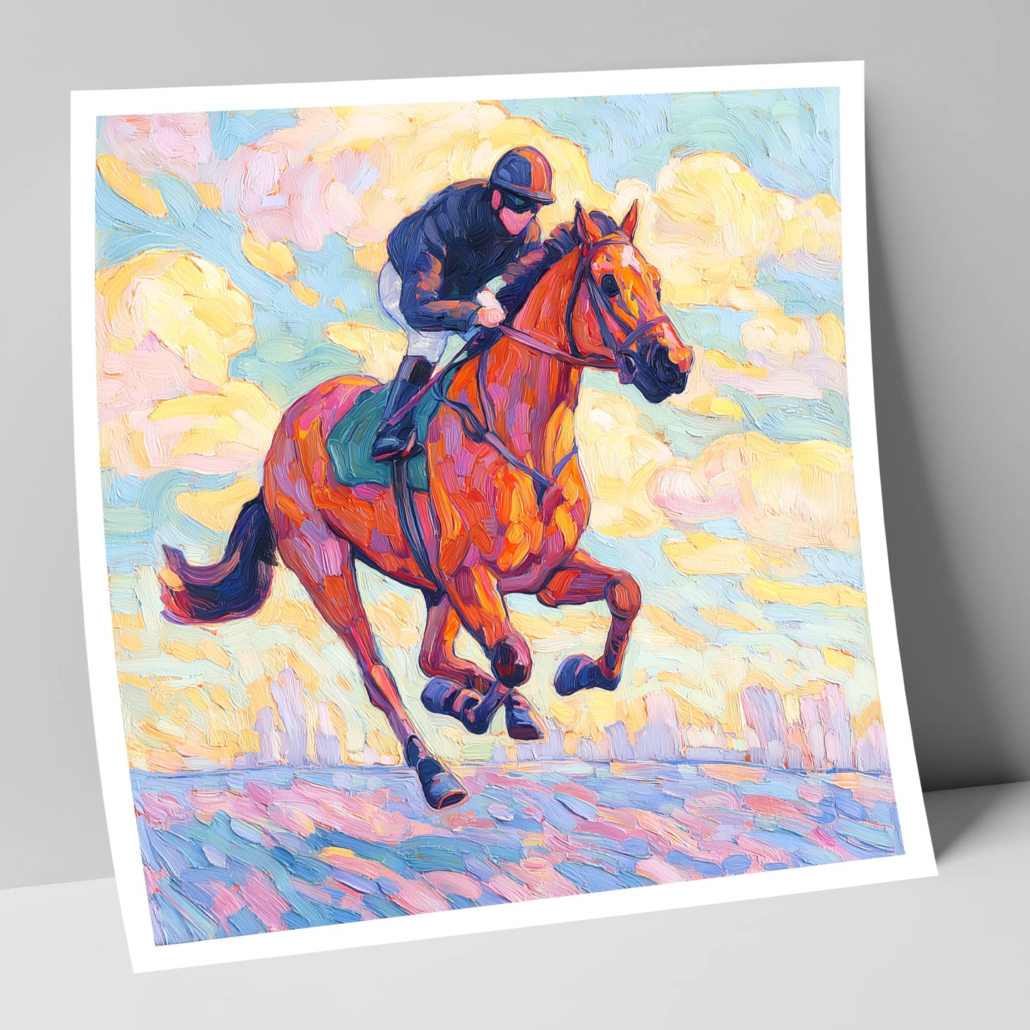 Technicolour Gallop racing horse art print