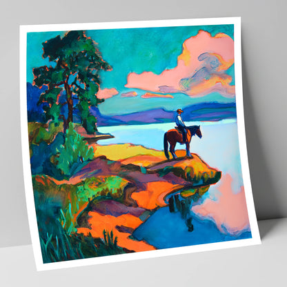The Violet Shoreline beach horse art print