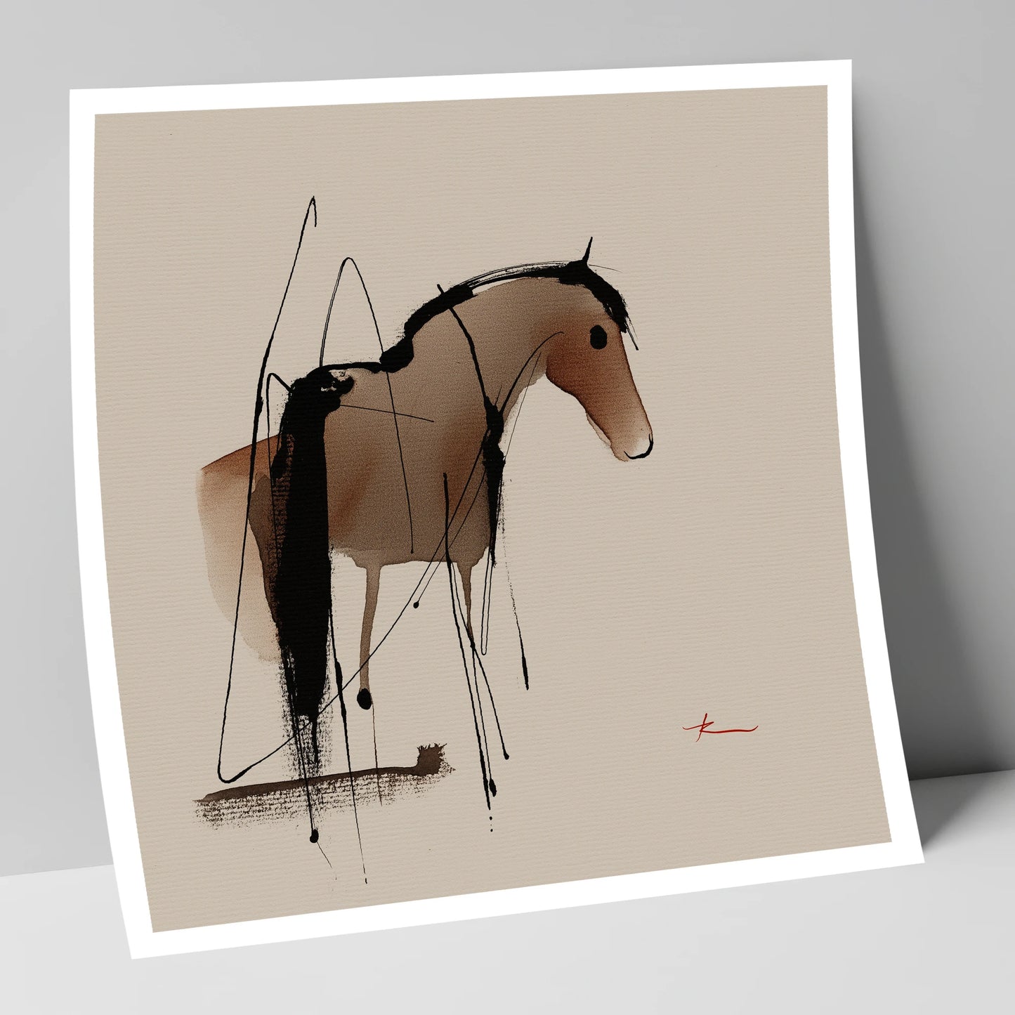 Essence in Ink horse portrait art print