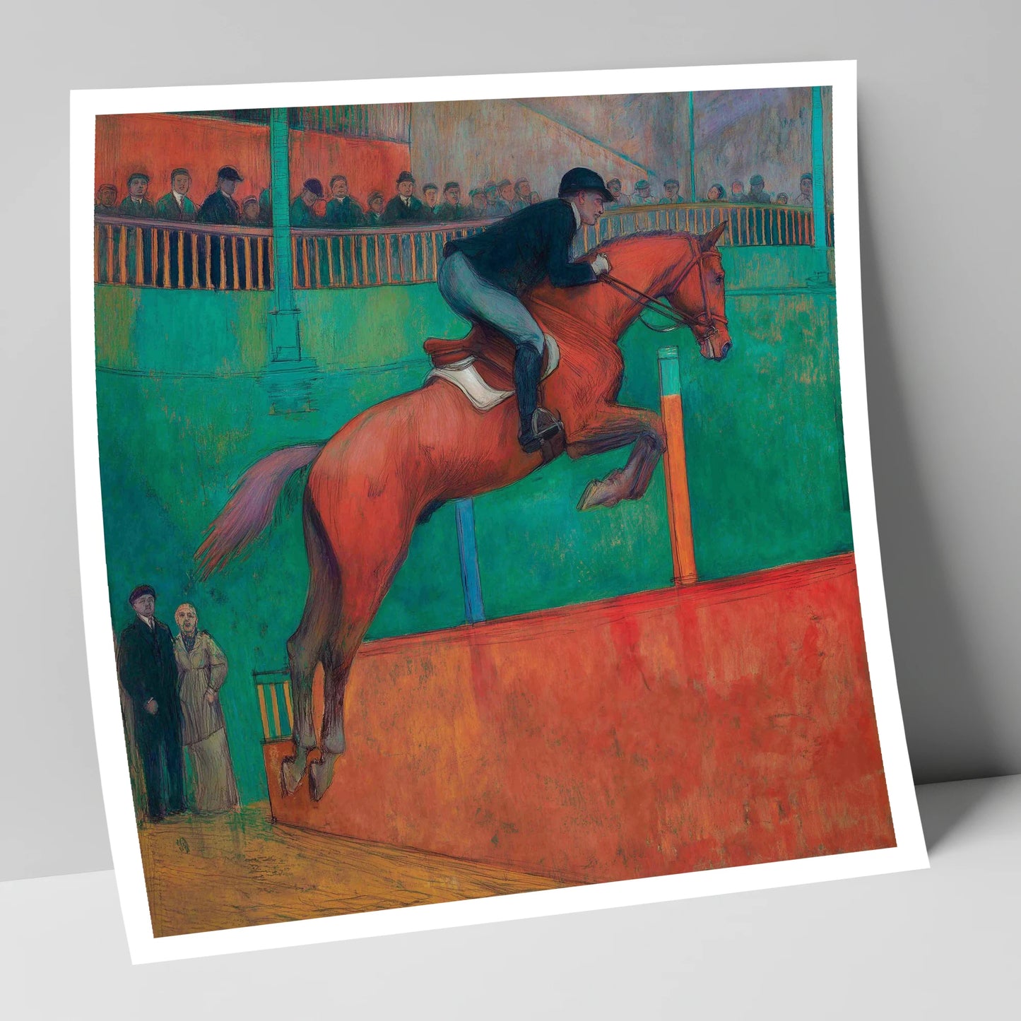 Emerald Arena Flight show jumping horse art print