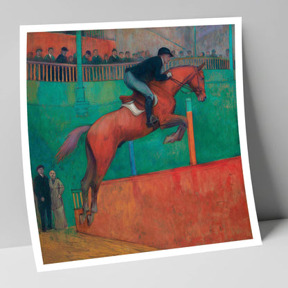 Emerald Arena Flight show jumping horse art print