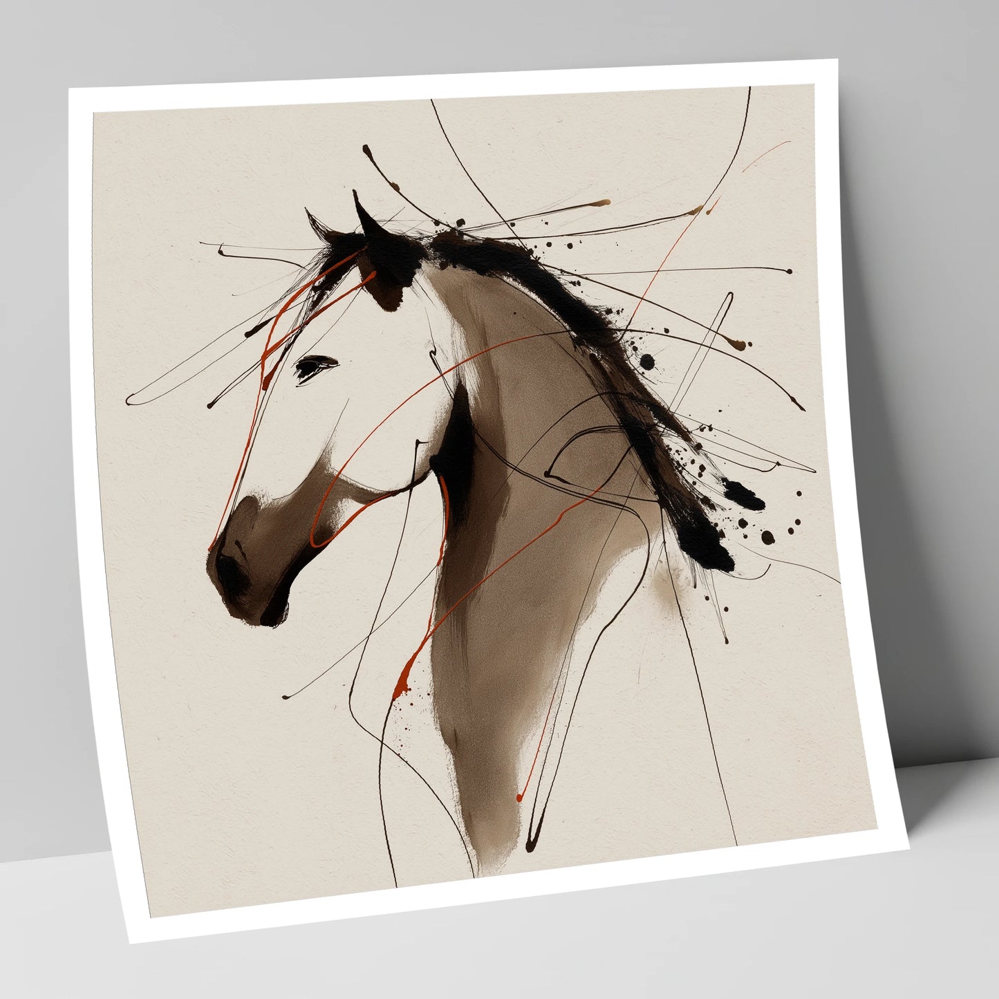 Dynamic Sepia Profile horse portrait art print