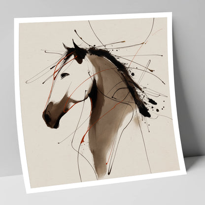 Dynamic Sepia Profile horse portrait art print