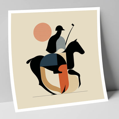 Mid-Century Polo Match polo horse art print