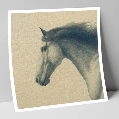 The Slate Blue Stallion horse breed art print