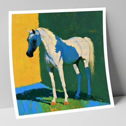 Grey Arabian in Vibrant Light horse breed art print