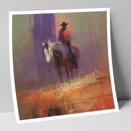 The Solitary Rider western horse art print