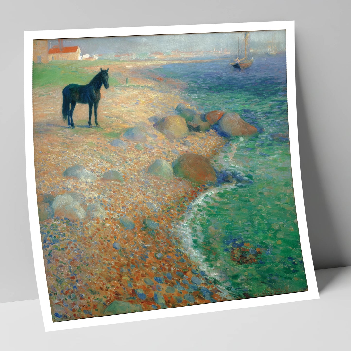 Shoreline Solitude horse landscape art print