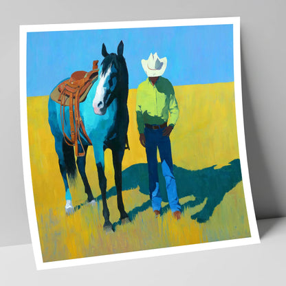 Vibrant High Plains Companion western horse art print