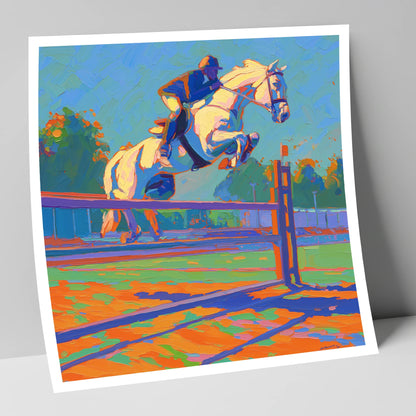 Vibrant Clearance show jumping horse art print