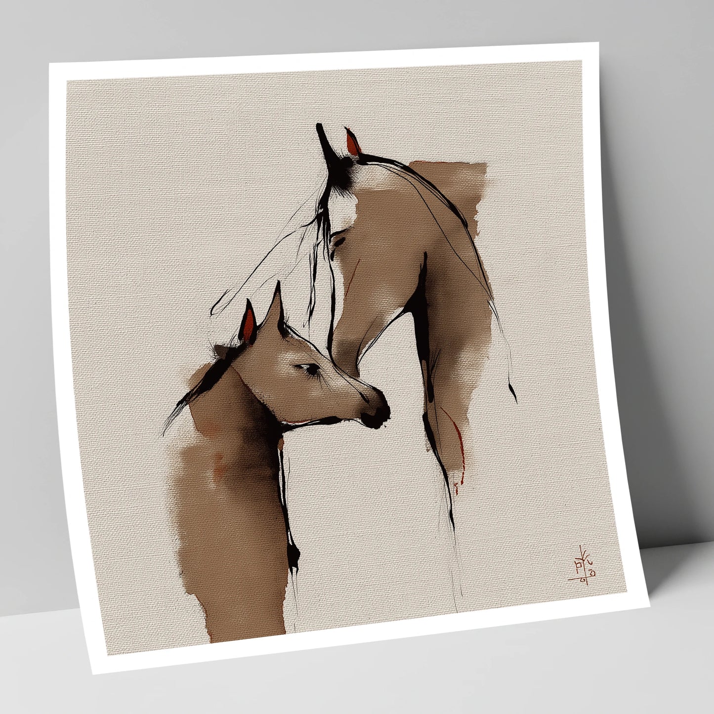 Silent Devotion mare & foal art print