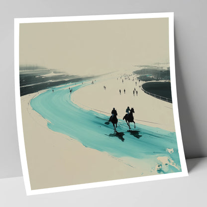 Sweeping the Bend racing horse art print