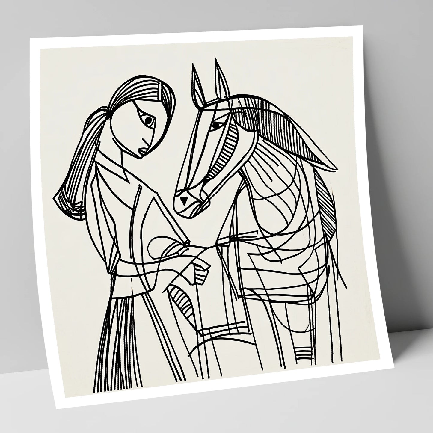 Lines of Connection horse & rider art print