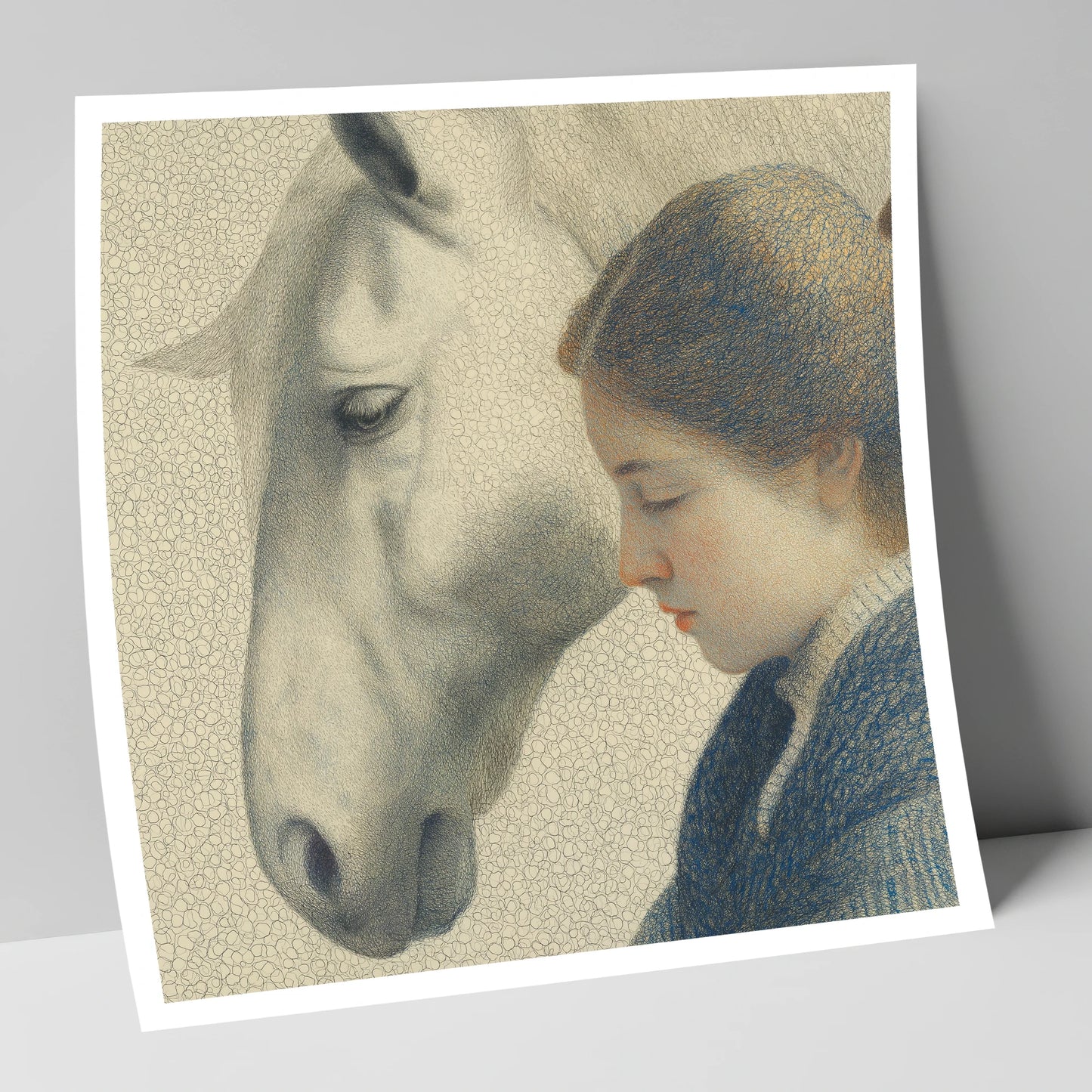 Gentle Reflections horse & rider art print
