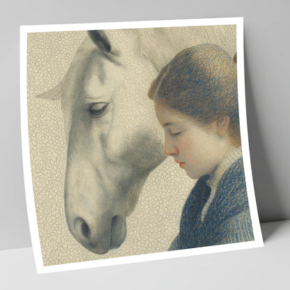Gentle Reflections horse & rider art print