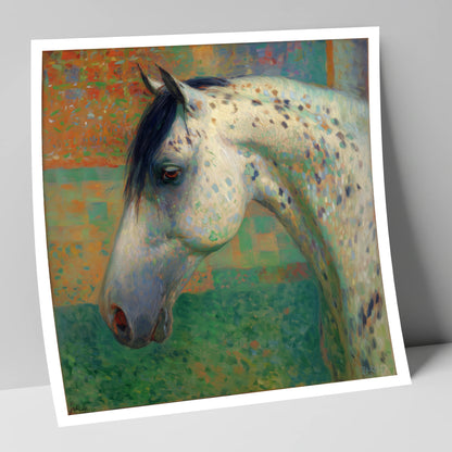 Vibrant Spotted Portrait horse breed art print