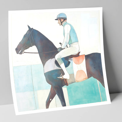 Aquamarine Stride racing horse art print