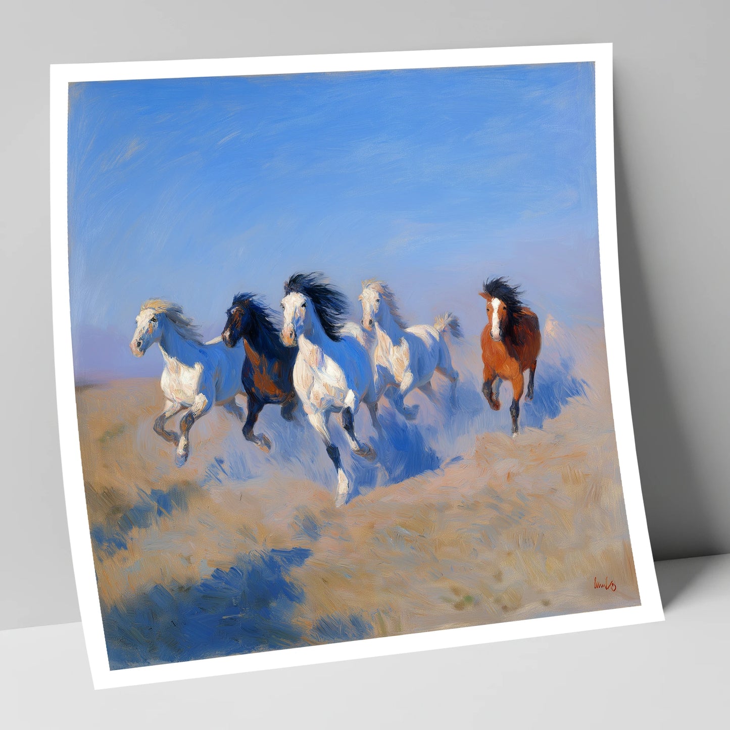 The Cerulean Gallop wild horses art print